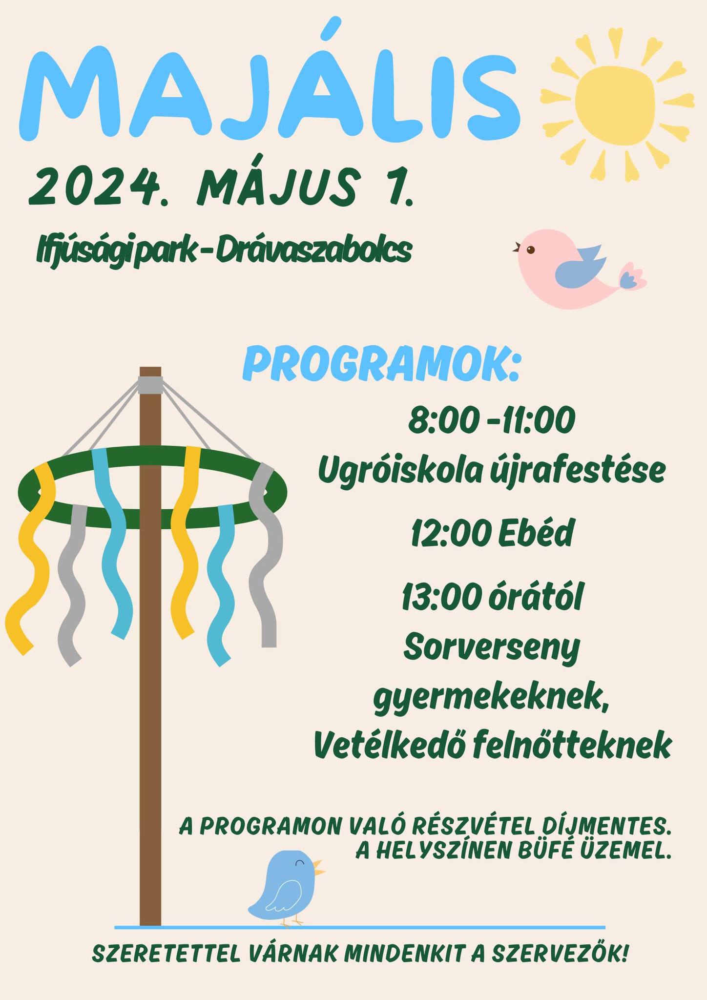 Majális Drávaszolcson 2024 - plakát