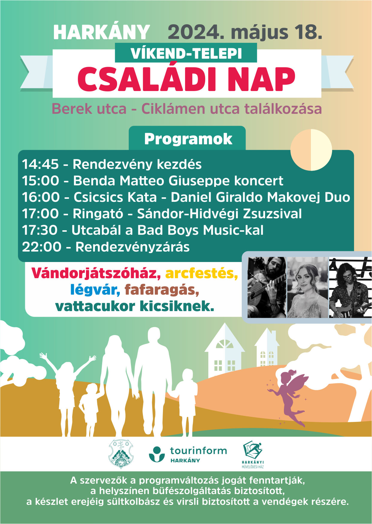 Családi nap Harkány városában, a Víkend-telepen, koncertekkel, gyermekek számára programokkal, 2024.05.18.