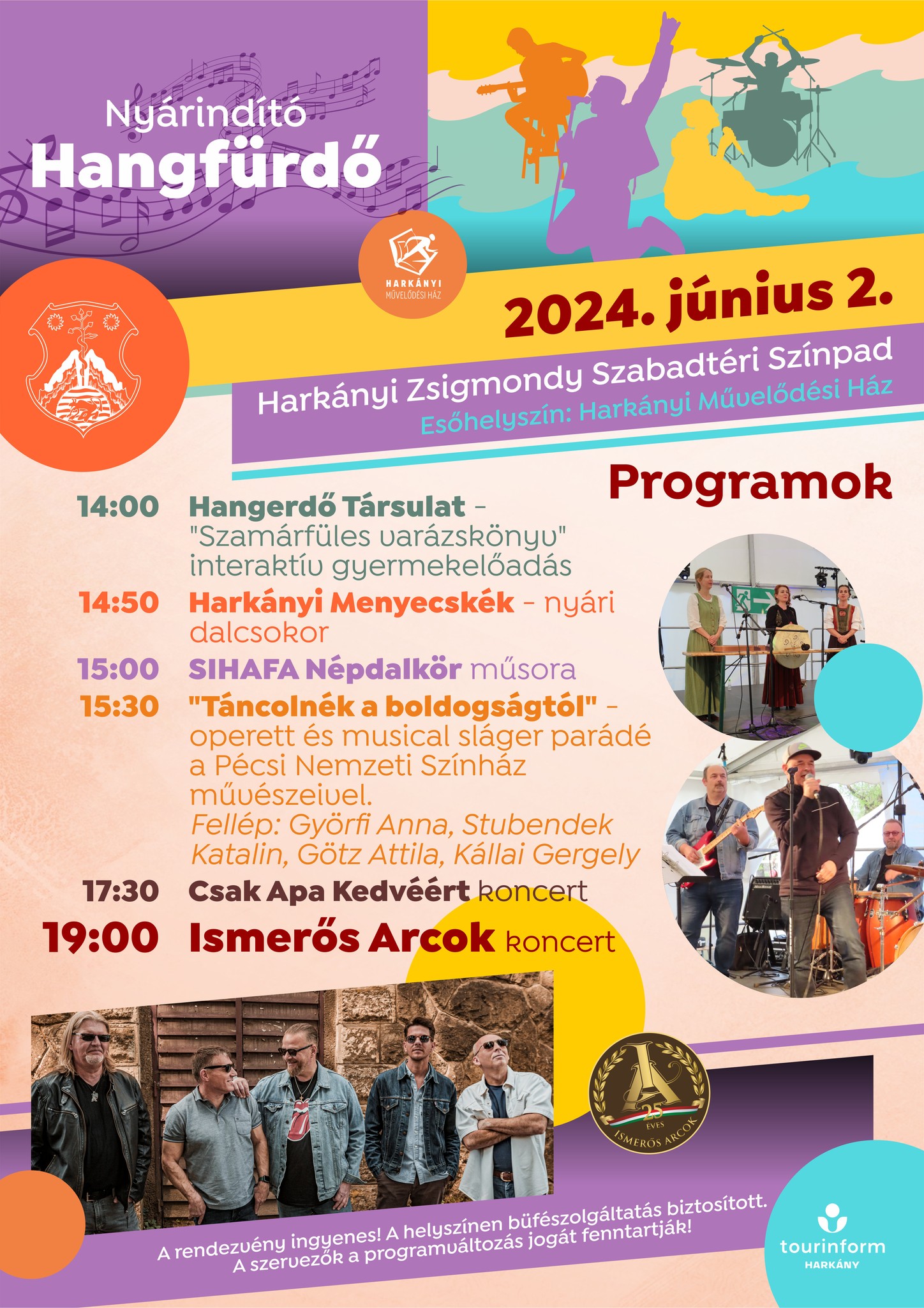 Nyárindító koncertek Harkányban 2024.06.02-án a Zsigmondy sétányon