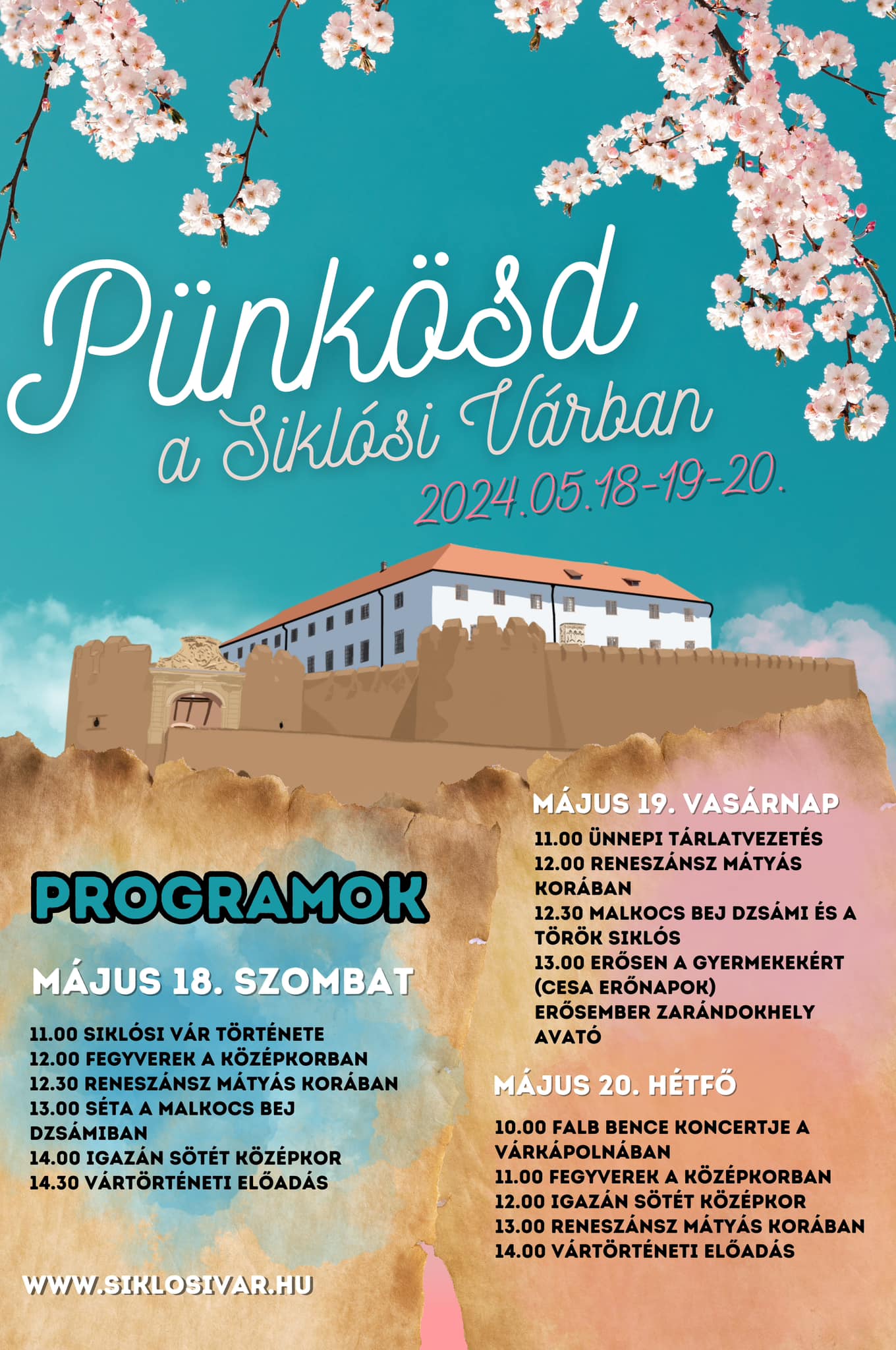 Pünkösd a Siklósi Várban 2024.05.18. - 20. között családi programokkal