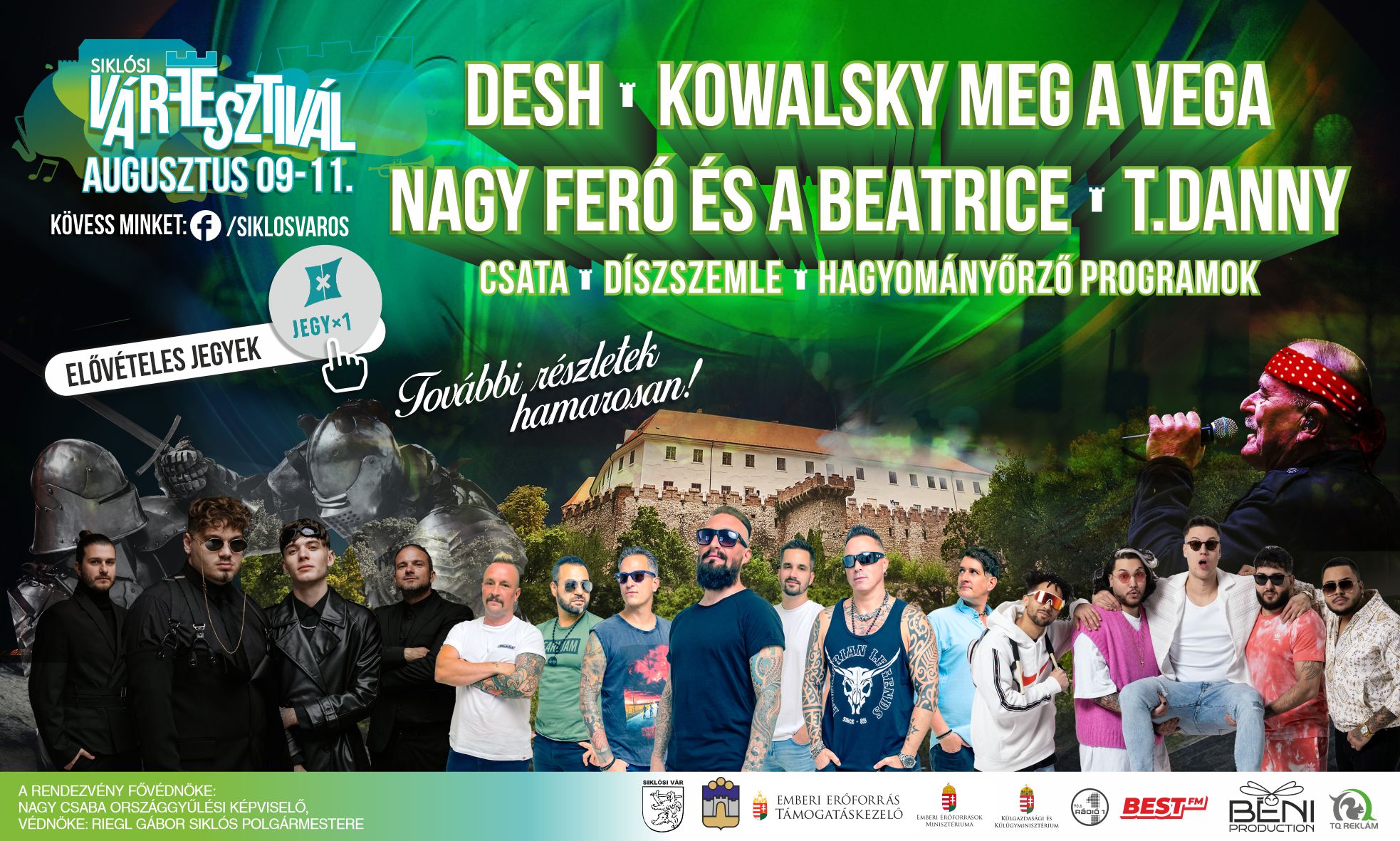 Siklósi Várfesztivál 2024 - Desh, T.Danny, Kowalsky meg a Vega, Beatrice, Nagy Feró