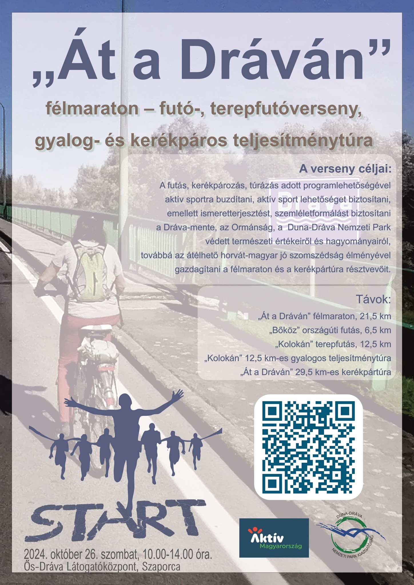 Át a Dráván 2024 - félmaraton, teljesítménytúra, biciklitúra, 2024.10.26.