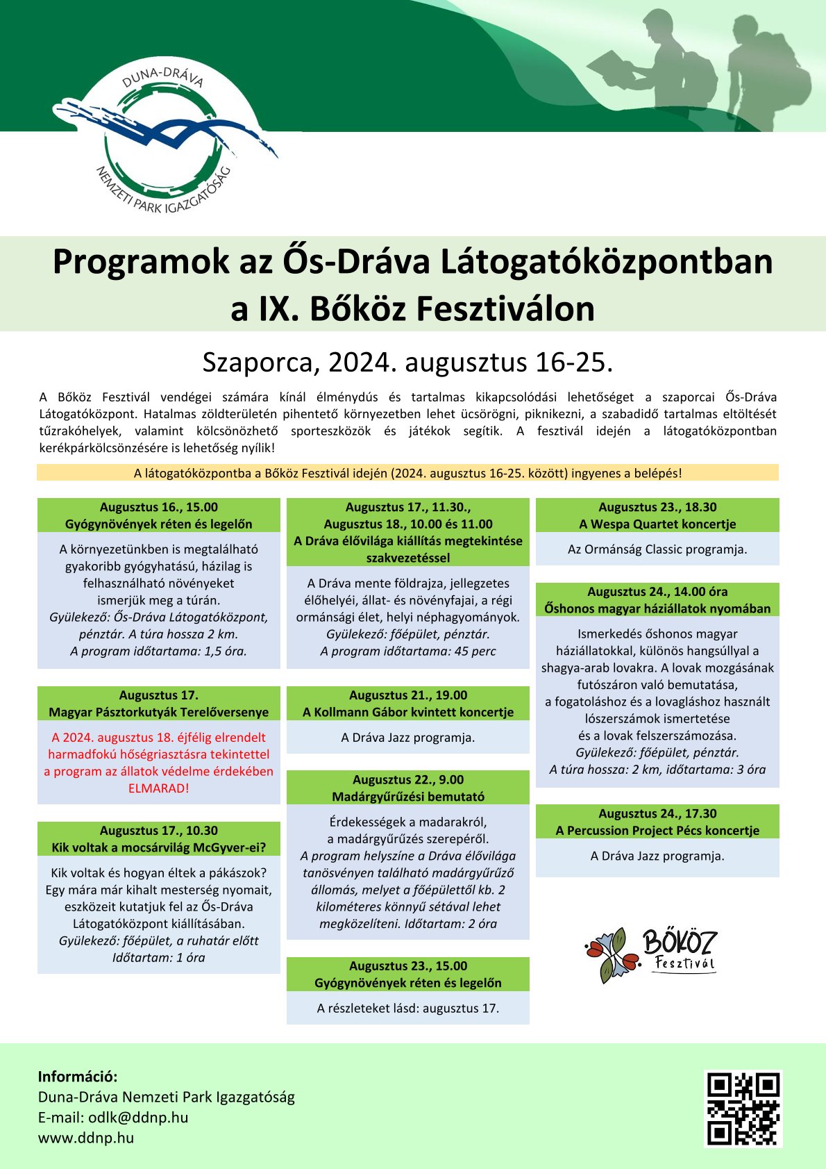 Bőköz Fesztivál 2024 - Ős-Dráva látogatóközpont programok