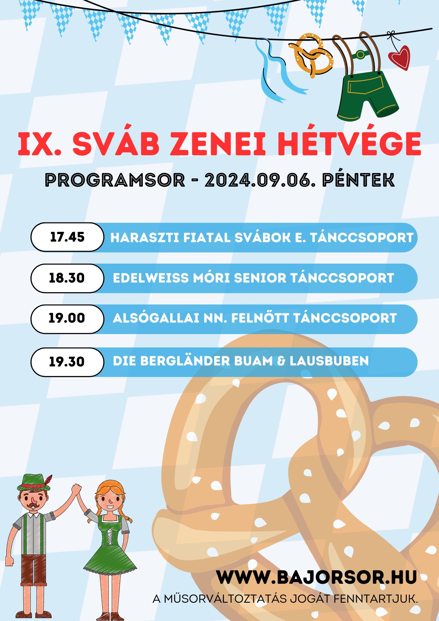 Sváb Zenei hétvége Villányban, 2024.09.06. - programok