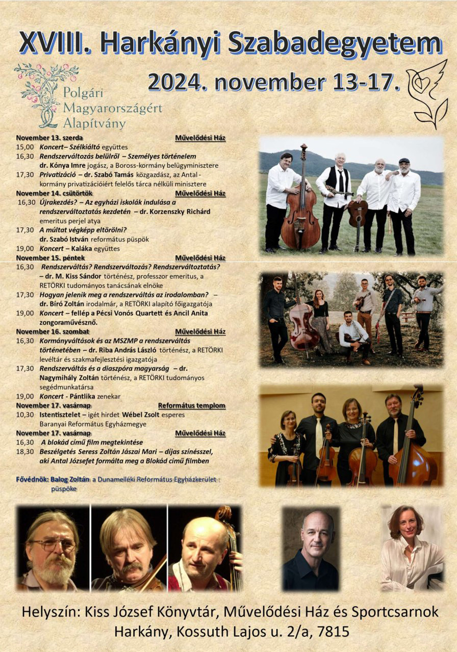 Harkányi Szabadegyetem 2024 - programfüzet