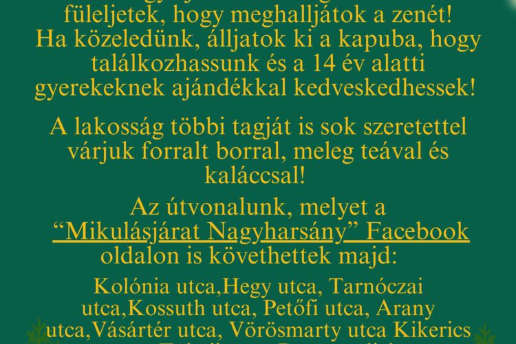 Itt a Mikulás Nagyharsányban! 2024.12.06. 16:00