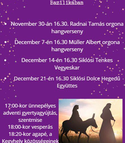 Adventi Áhítat Máriagyűdön - 2024