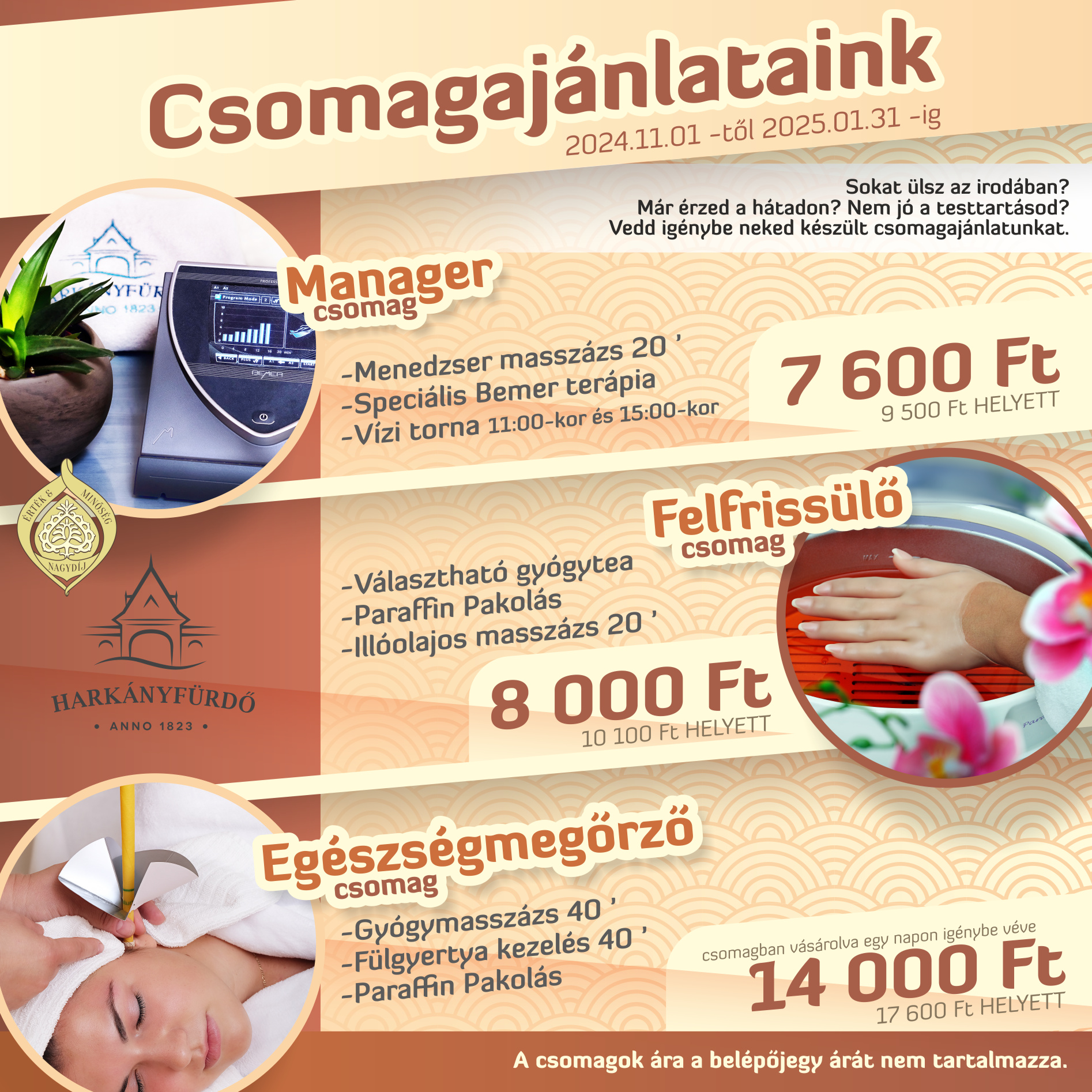 Csomagajánlatok a Harkányi Gyógyfürdőben - 2024.11 - 2025.01.