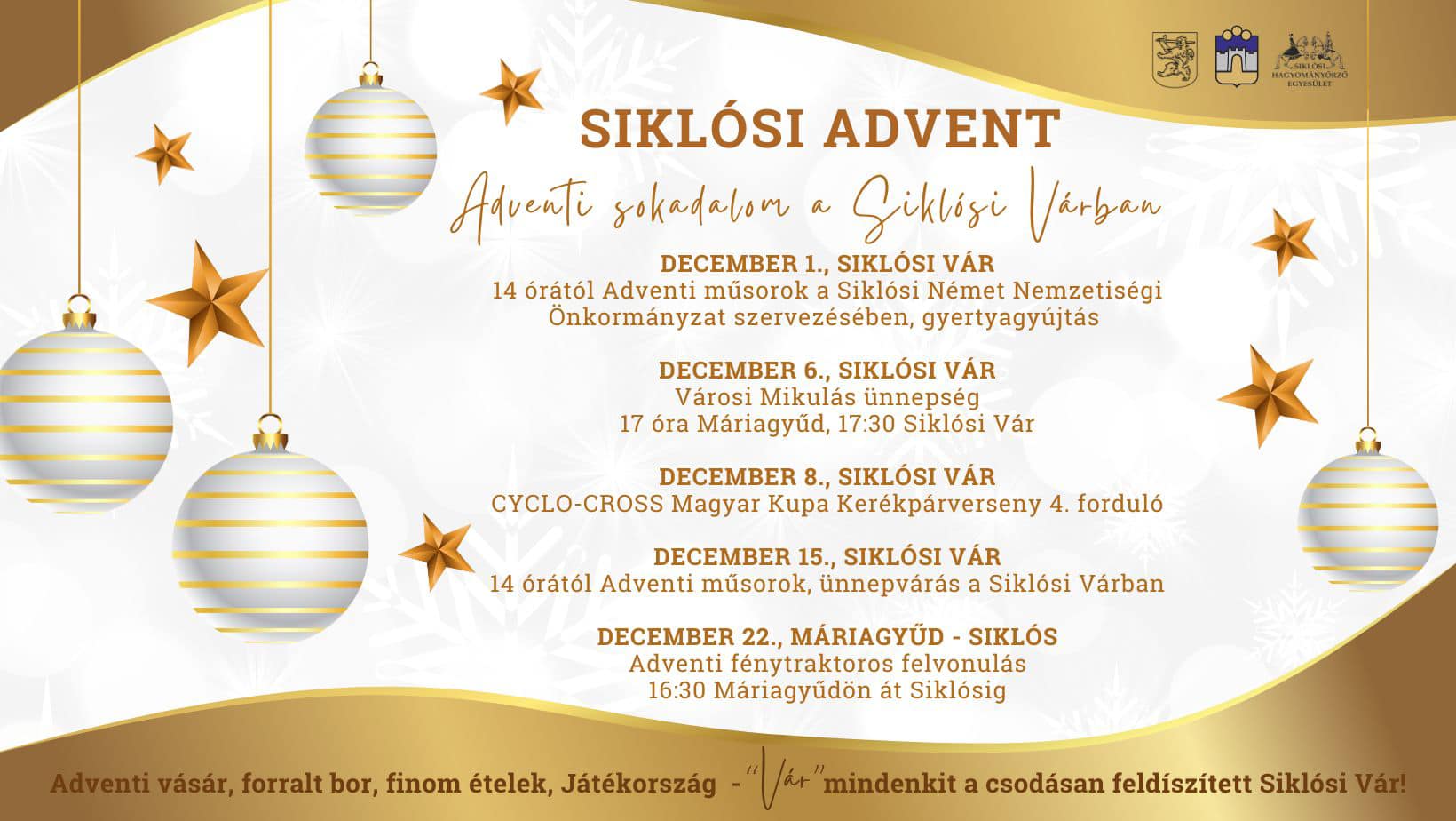 Siklósi Advent 2024, Siklóson és Máriagyűdön