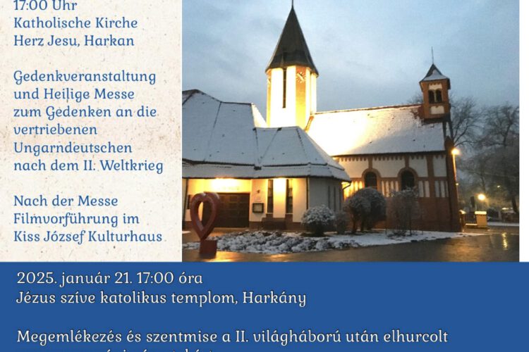 Szentmise a Harkányi Jézus Szíve Plébánián a világháború után elhurcolt németekért, 2025.01.26.