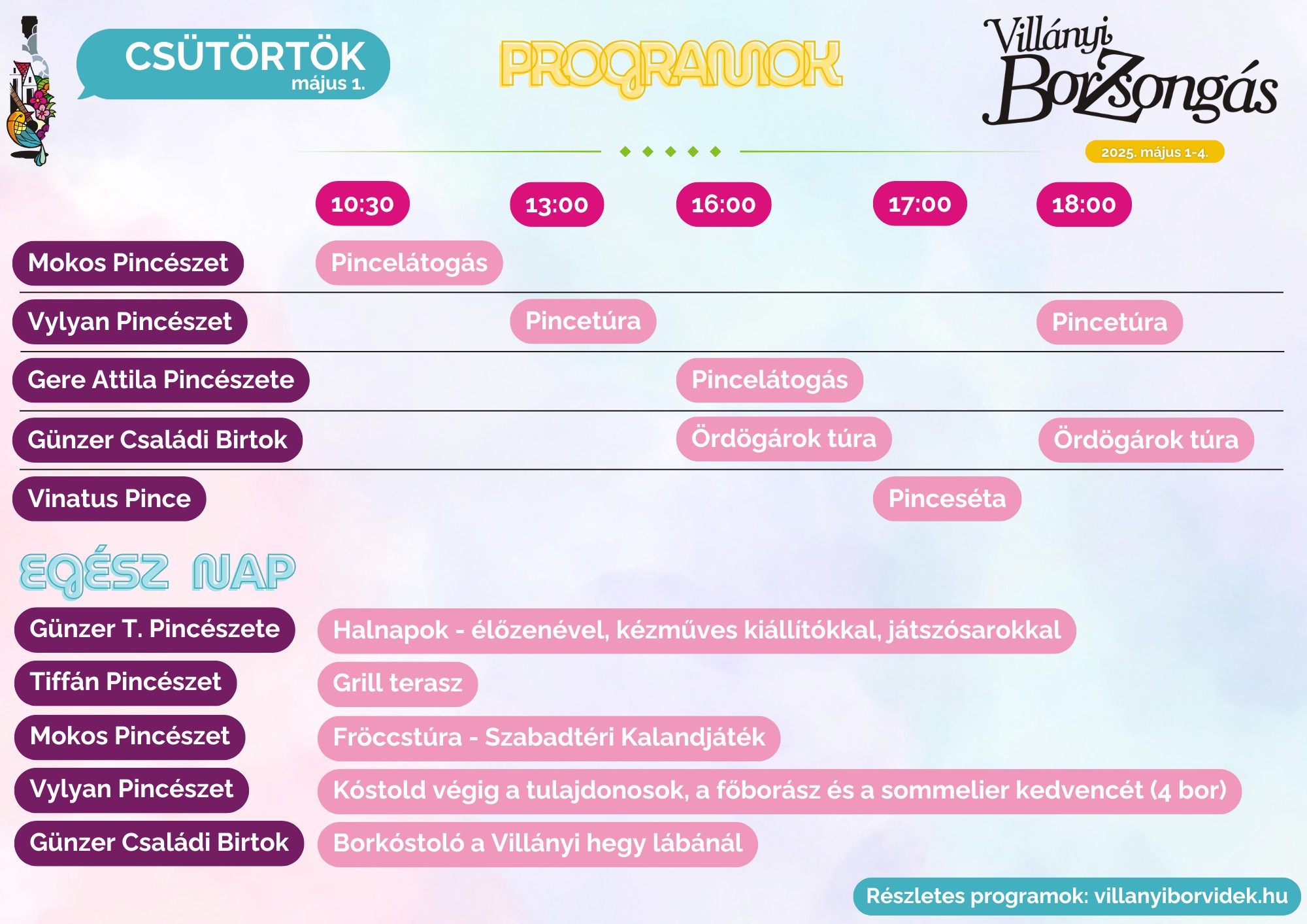 Villányi Borzsongás 2025 - programok - 2025.05.01.