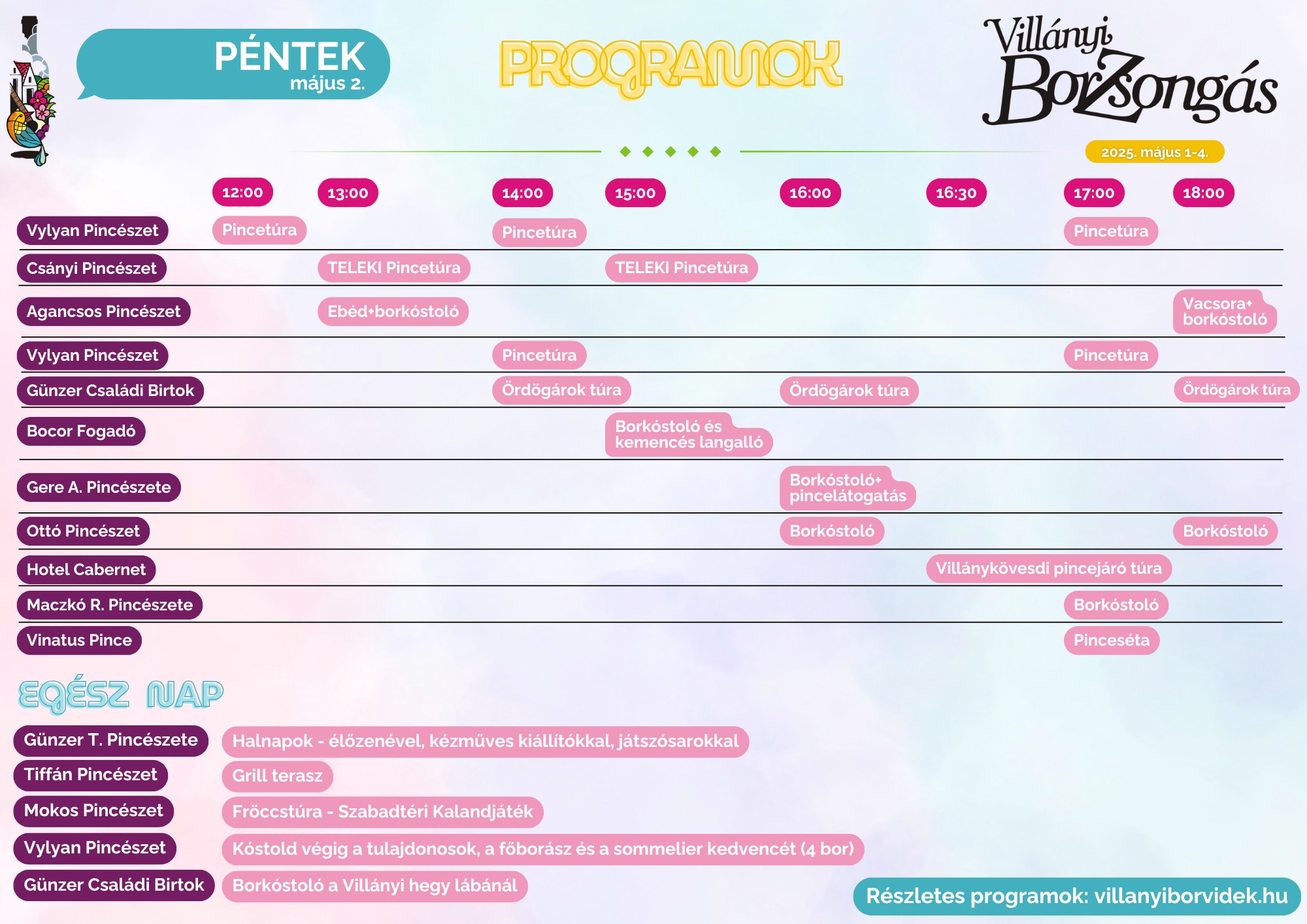 Villányi Borzsongás 2025 - programok - 2025.05.02.