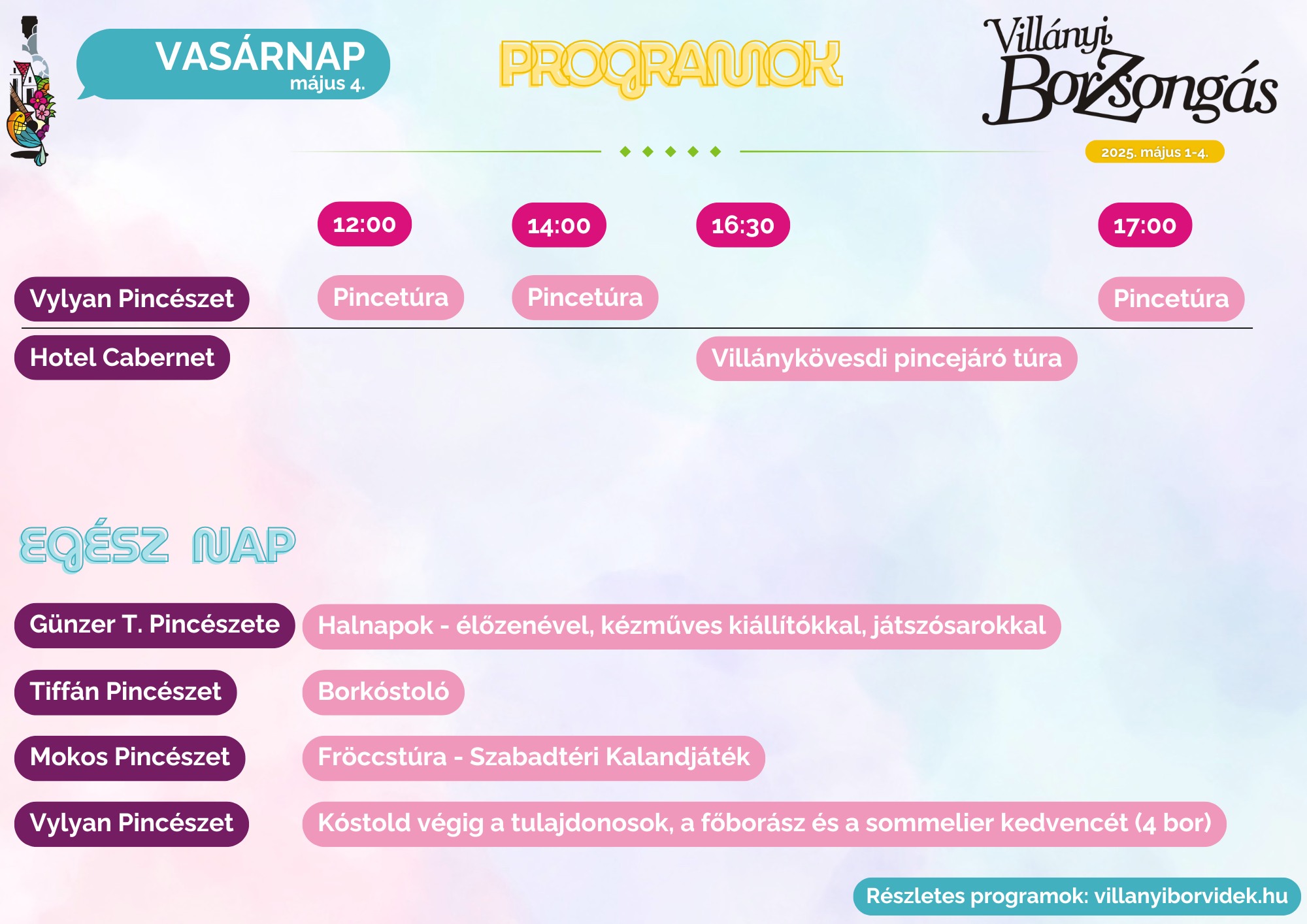 Villányi Borzsongás 2025 - programok - 2025.05.04.