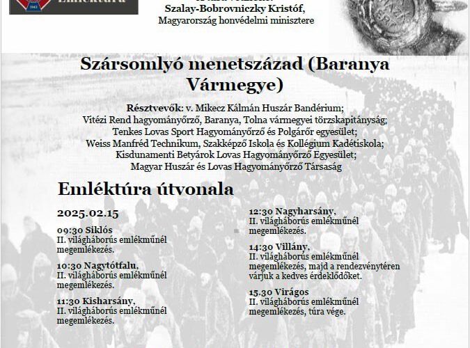 Doni Hősök emléktúra Siklós, Villány 2025 - plakát