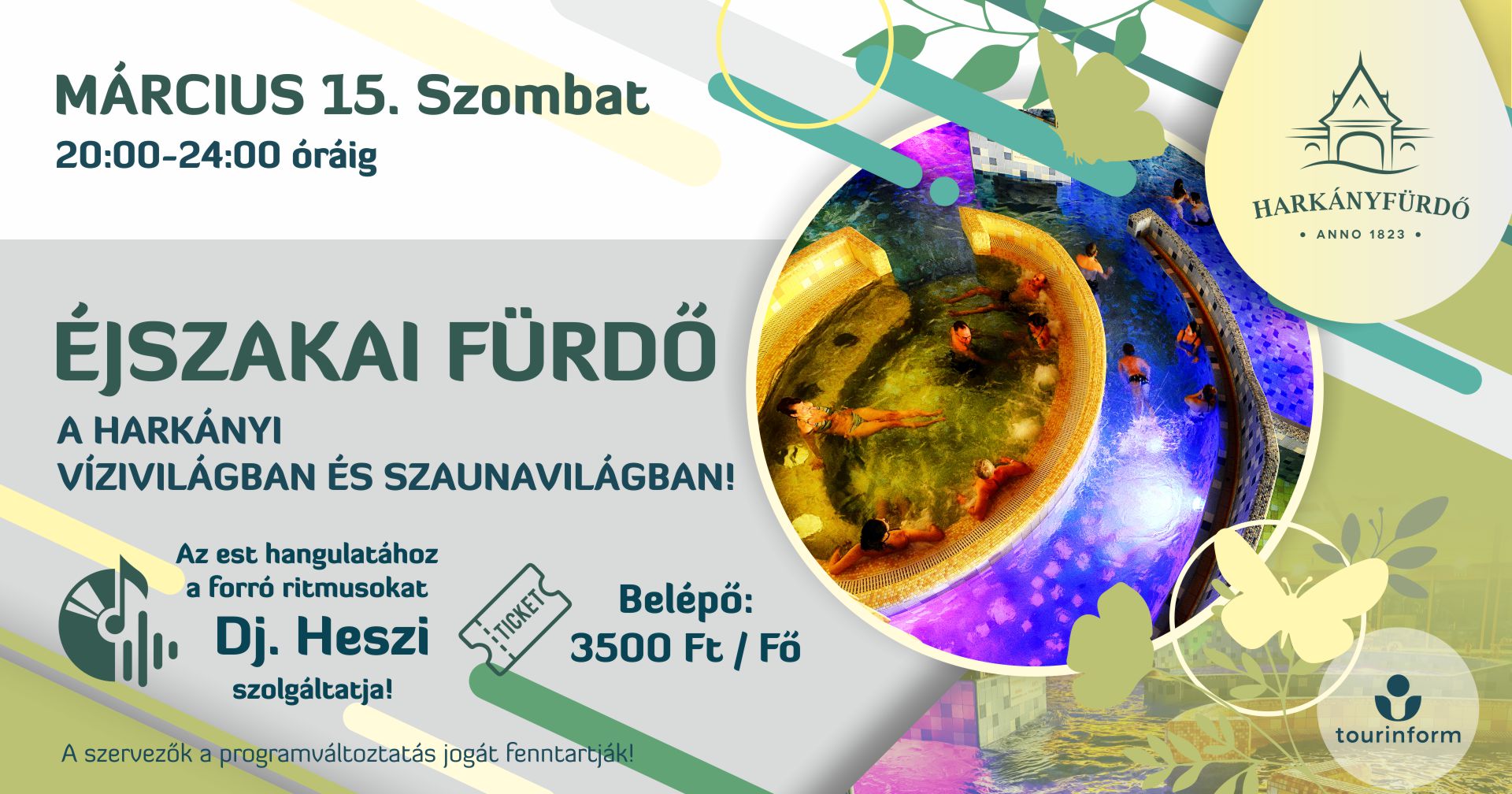 Éjszakai fürdő Harkányban, a Harka Vízivilágban - vízbe magyar! 2025.03.15.