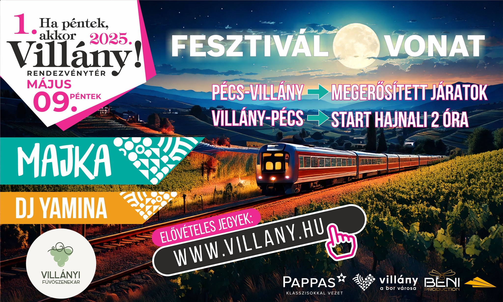 Ha péntek, akkor Villány, Vonatjáratok