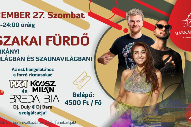 Éjszakai fürdő Harkányban, 2025.12.27., Pixa, Bréda Bia, Koósz Milán