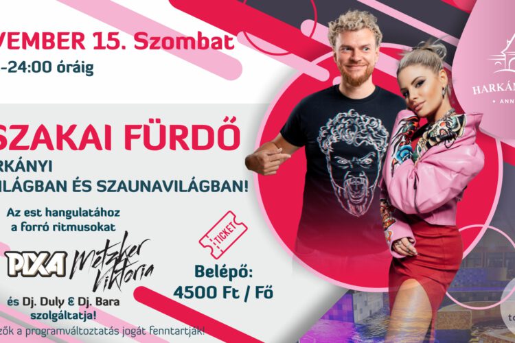 Éjszakai fürdő Harkányban, 2025.11.15., Pixa és Metzker Viki