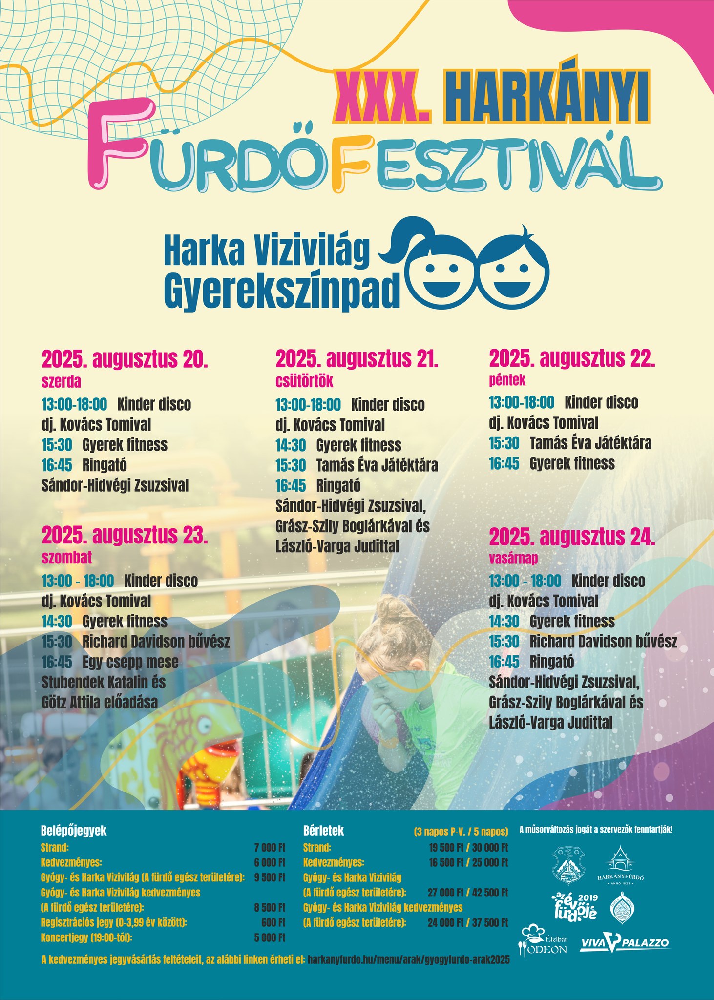 Fürdőfesztivál Harkányban 2025, programok, események, programfüzet