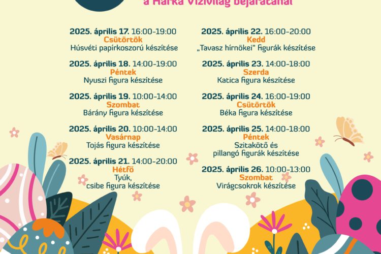 Kézműves foglalkozások a Harkányi Gyógyfürdő Harka Vízivilág részlegében, 2025.04, tavaszi szünet