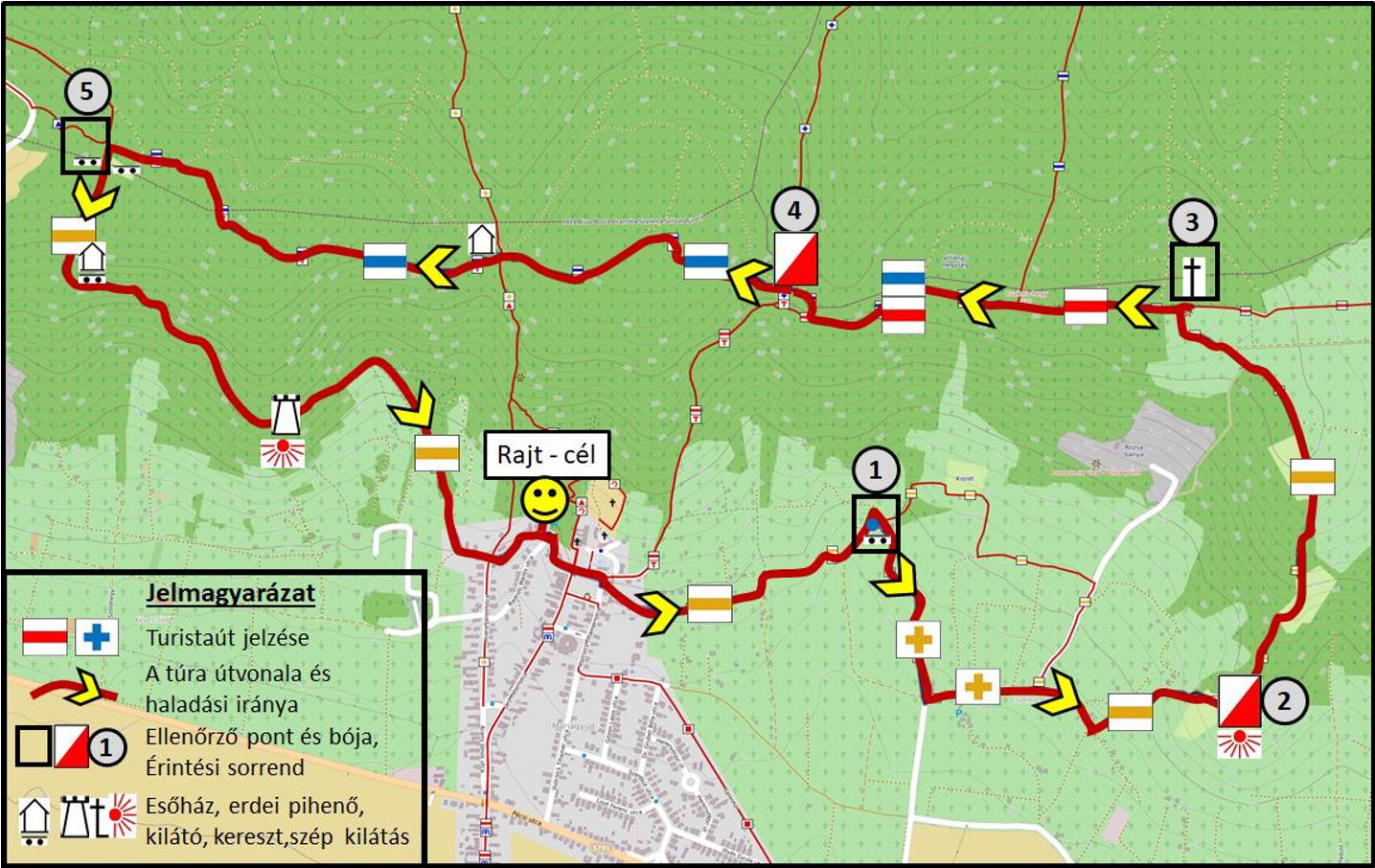 Tenkes Teljesítménytúra 2025 - 10 km-es táv térképe