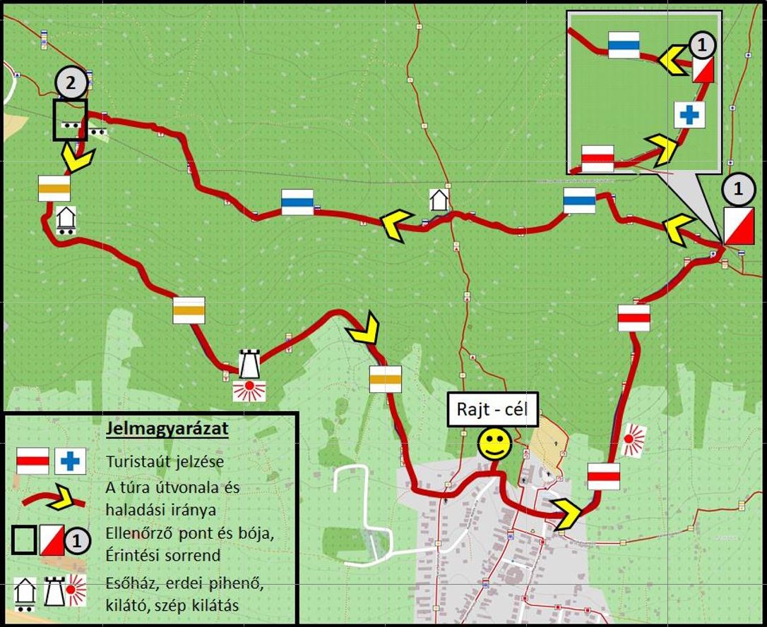 Tenkes Teljesítménytúra 2025 - 6 km-es táv térképe