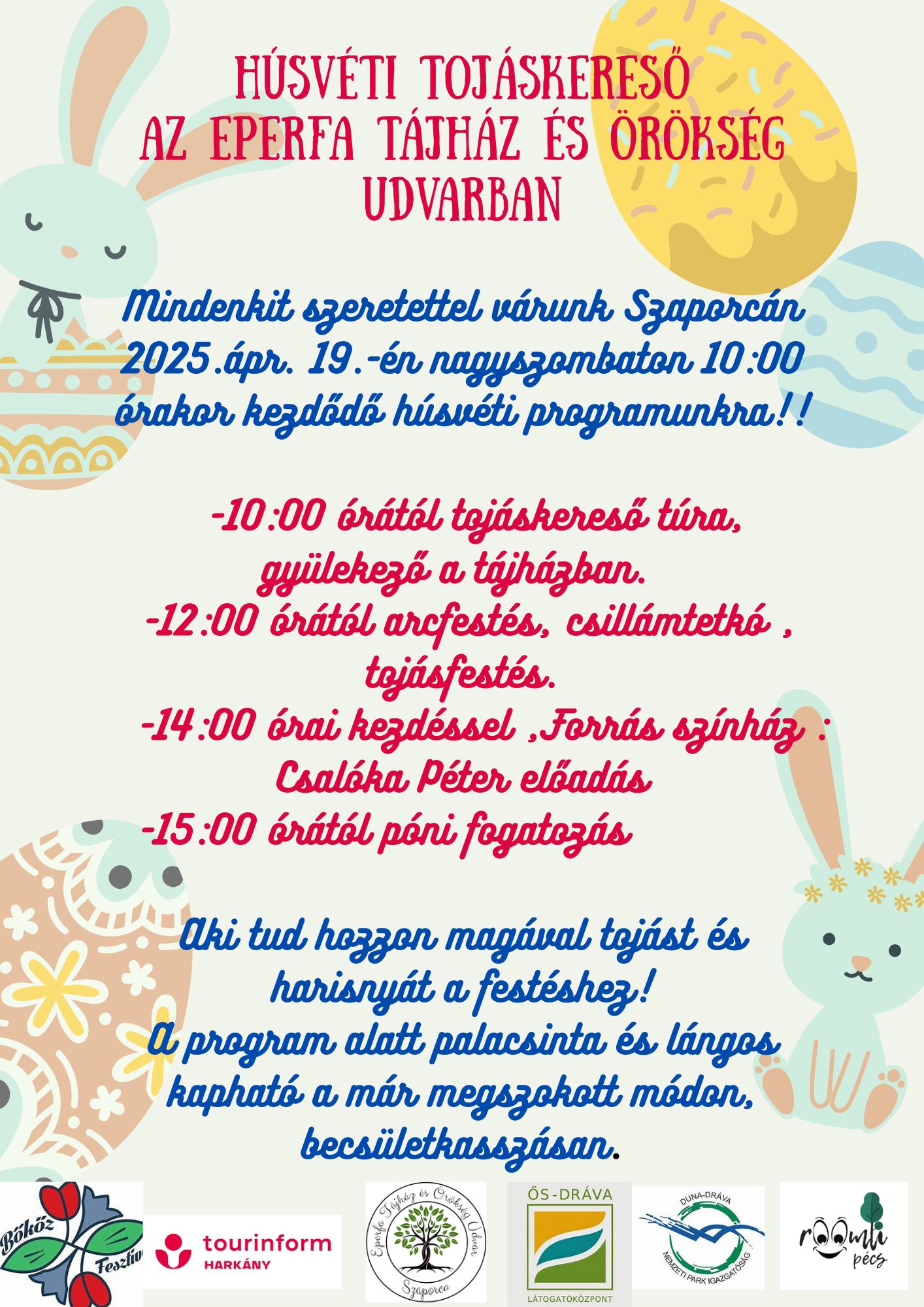 Húsvéti Tojáskeresés és tojásfestés az Eperfa Tájházban, Szaporcán, 2025.04.19.