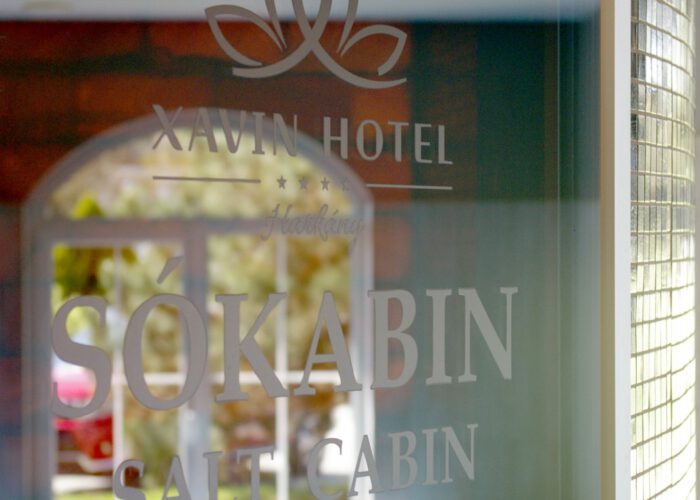 Gőzkabin üvegajtó, Xavin Hotel Harkány