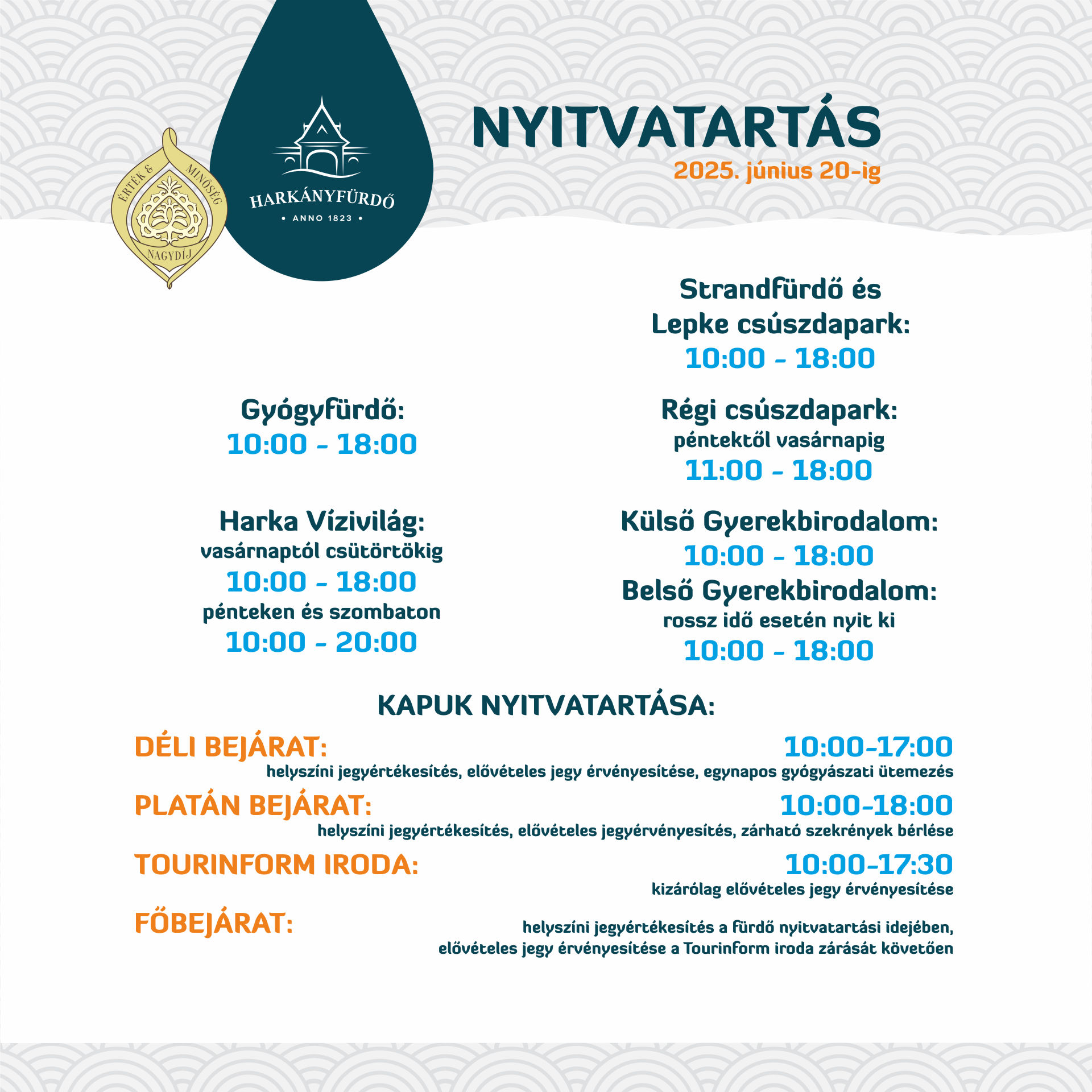 Harkányi strand és gyógyfürdő nytvatartás 2025.06.20-ig
