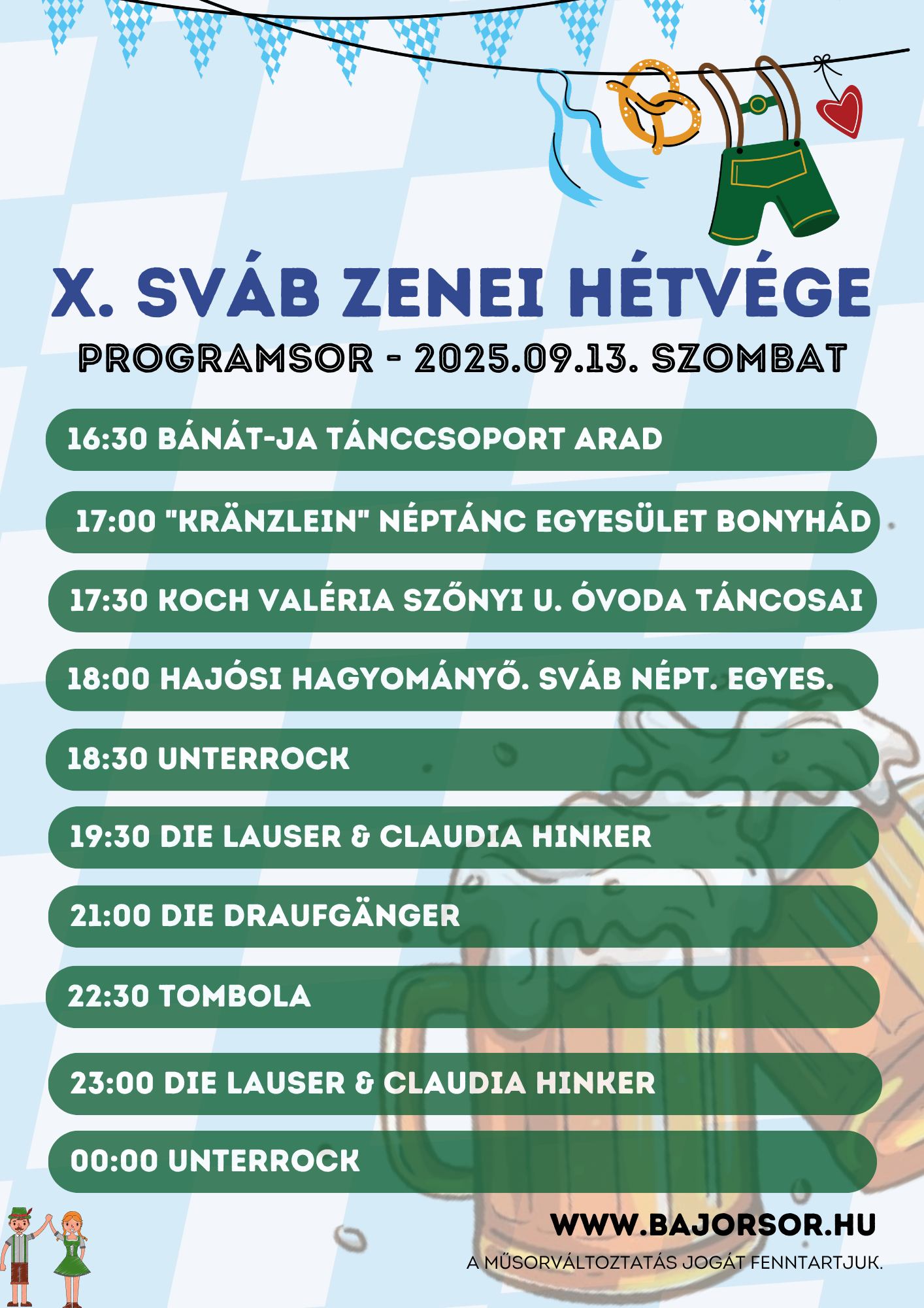 Sváb zenei hétvége Villány, 2025 - programok, 2025.09.13.