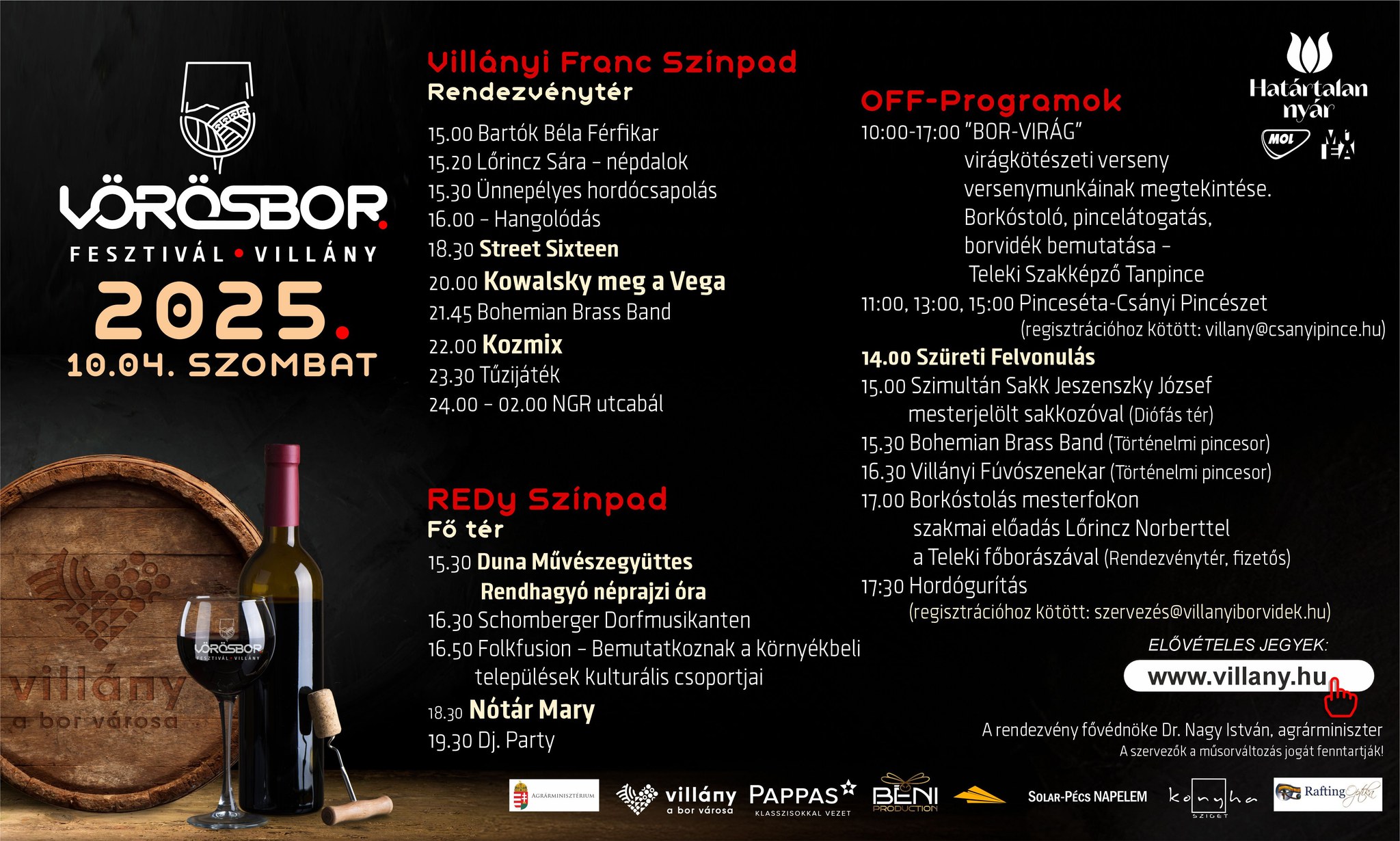 Villányi Vörösbor Fesztivál programfüzet - 2025.10.04.