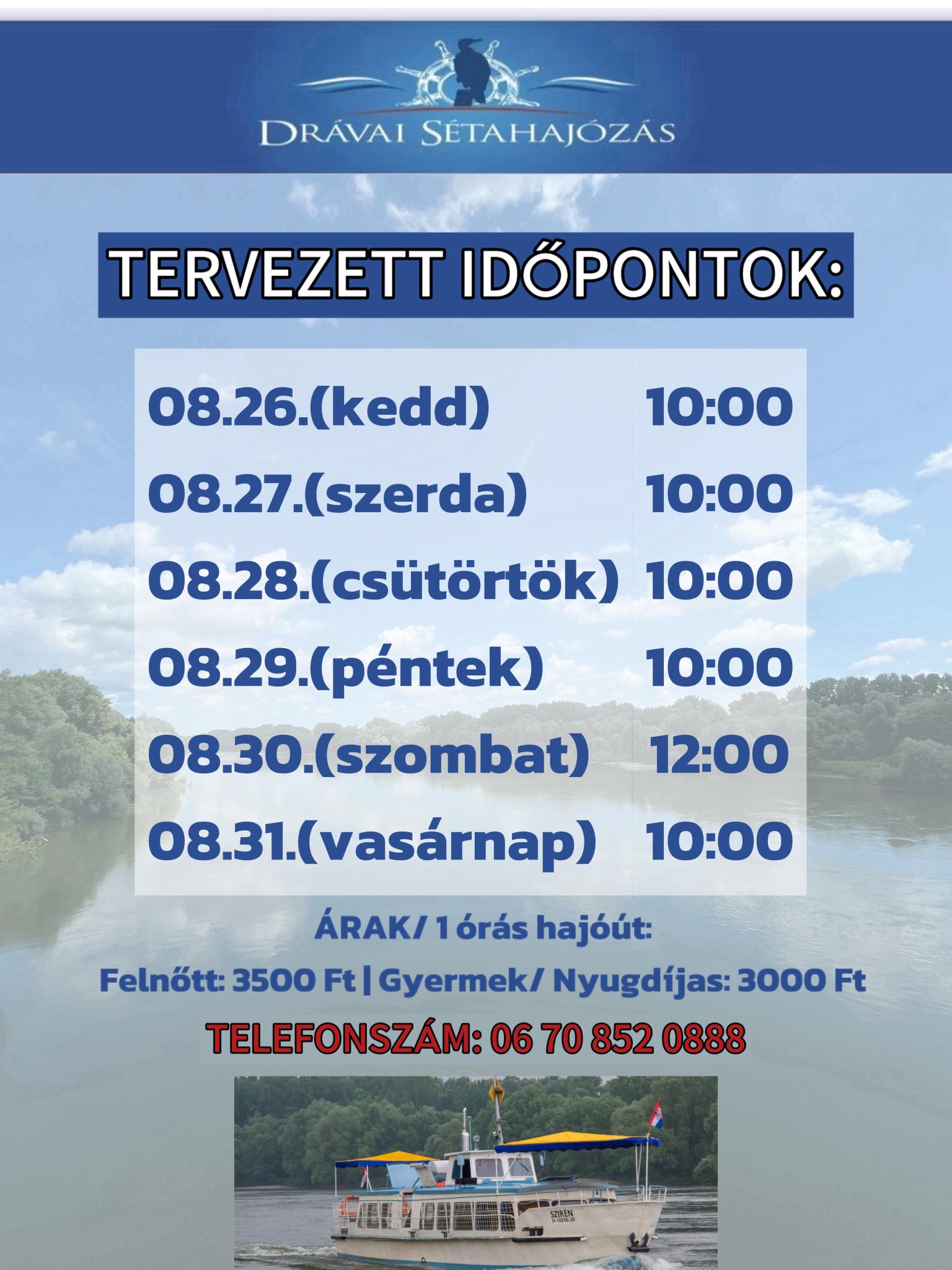 Drávai Sétahajózás, 2025.08.
