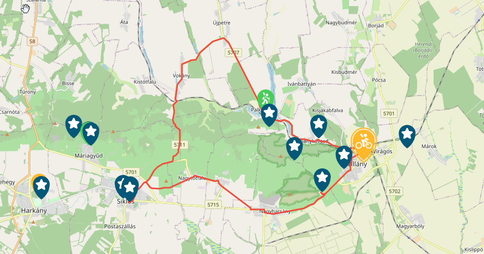 Biciklitúra, biciklis útvonal ajánlat Villányban, a Villányi-hegységben