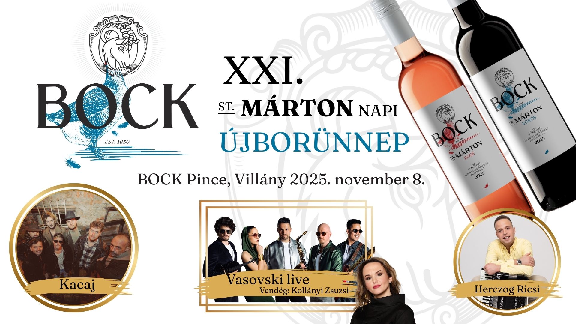 Bock Pincészet - Márton-napi újbor ünnep, borszentelés, borvacsora, programok, 2025.11.08.