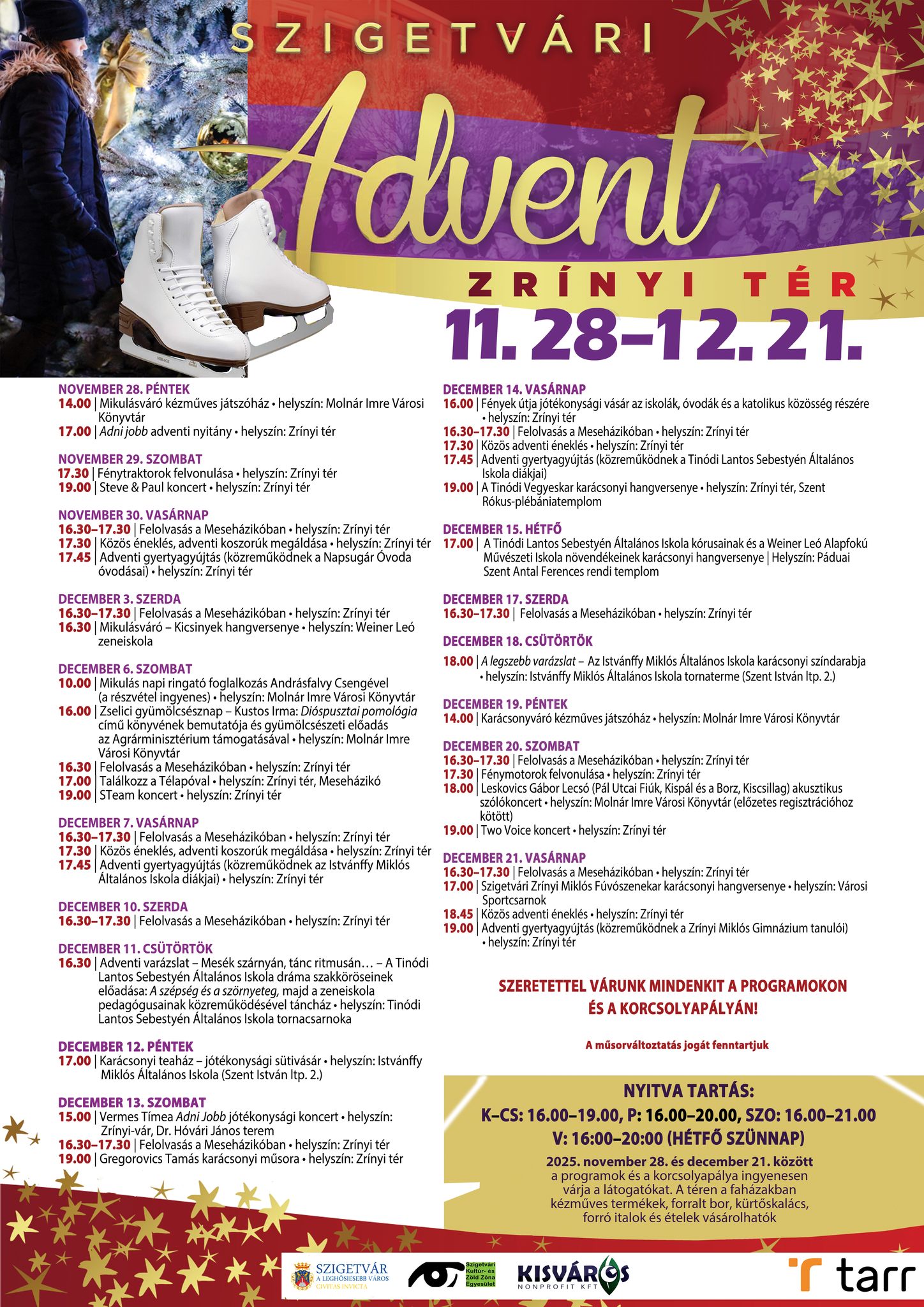 Advent Szigetváron, 2025.11.28 - 2025.12.21.