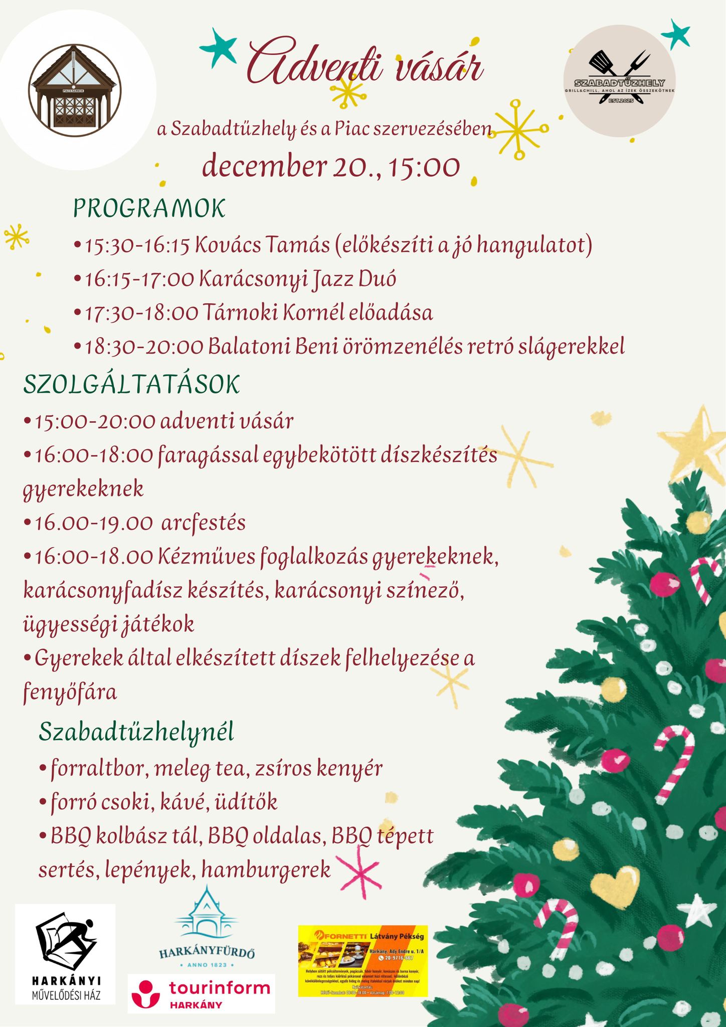 Adventi programok a Harkányi Termelői Piacon, 2025.12.20.