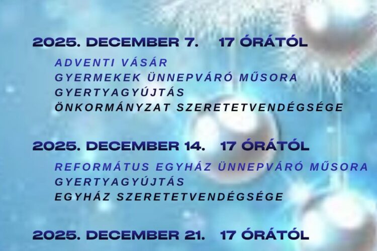 Adventi programok Sellyén, 2025