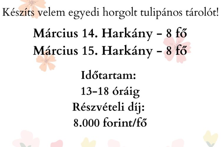 Tavaszi kézműves - horgoló workshop Harkányban, 2026.03.14-15.