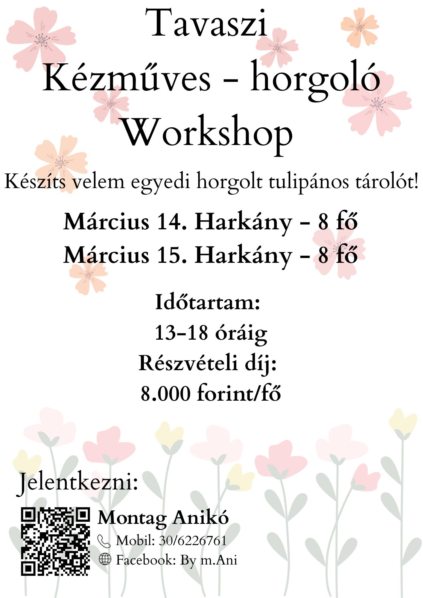 Tavaszi kézműves - horgoló workshop Harkányban, 2026.03.14-15.