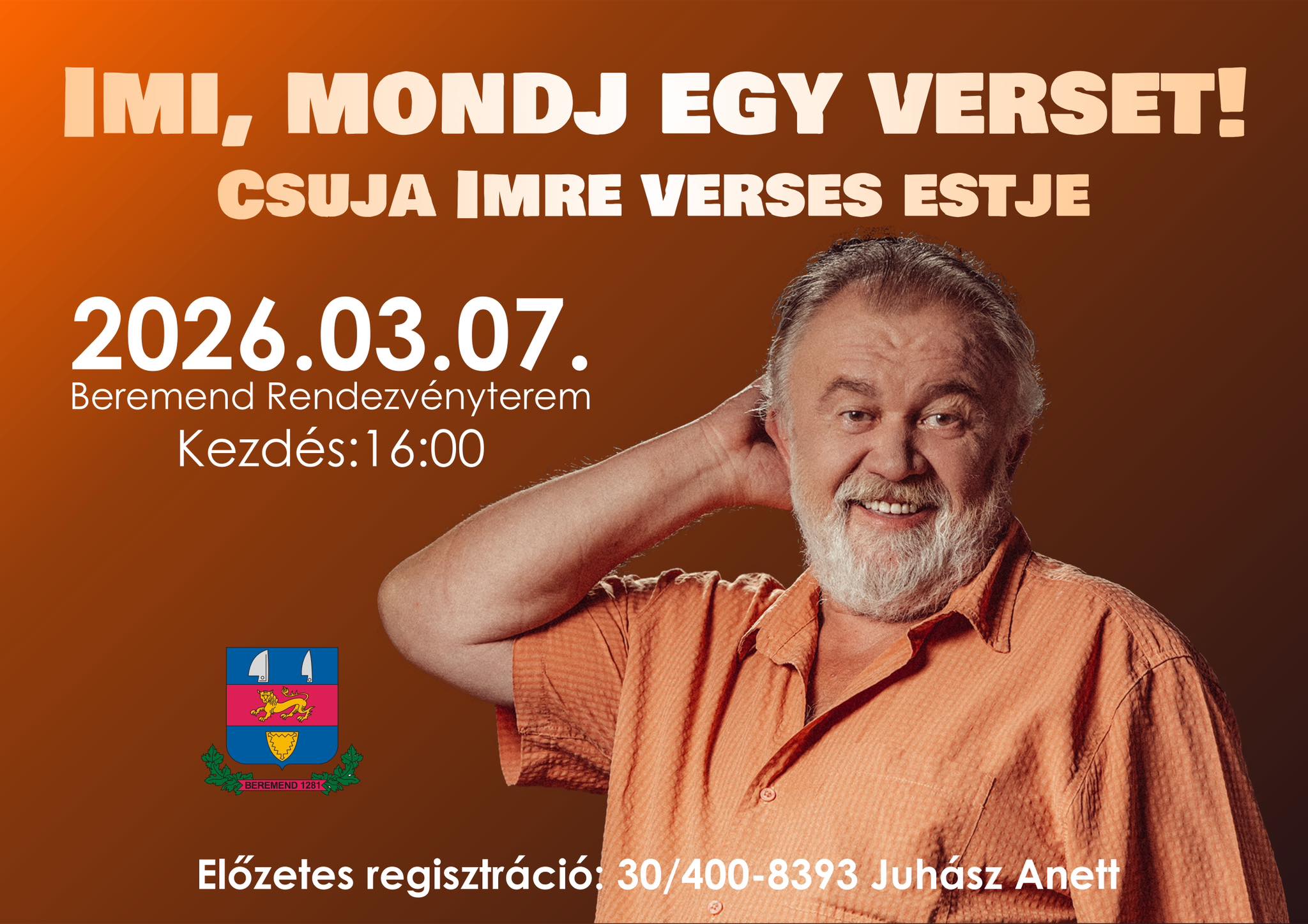 Csuja Imre verses est Beremenden - 2026.03.07. 16:00