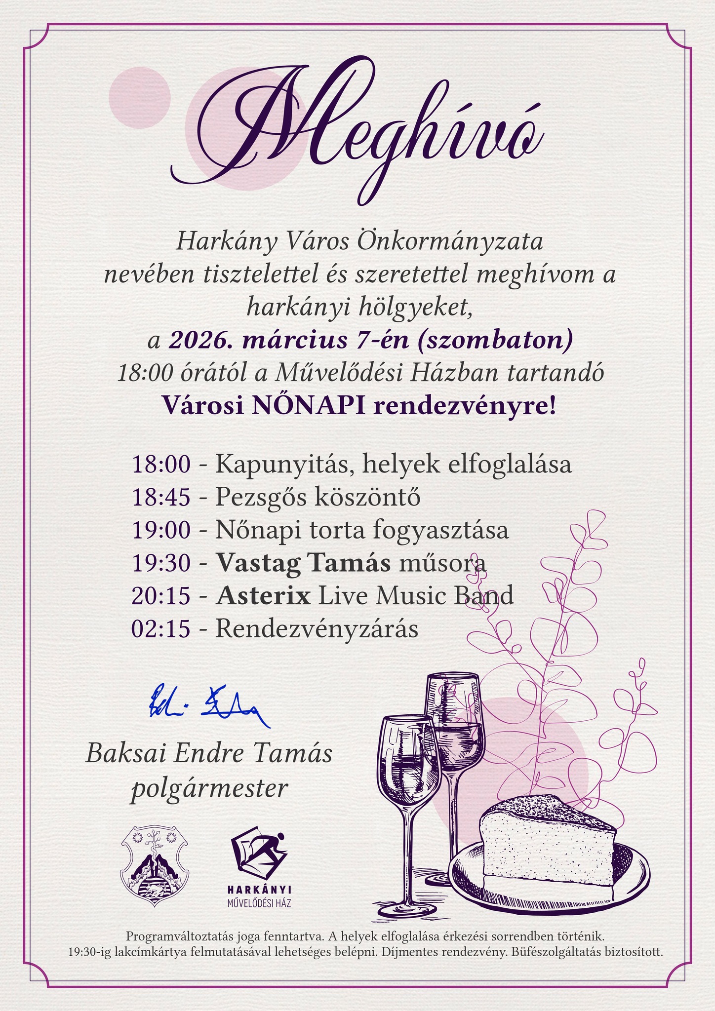 Vastag Tamás nőnapi koncert Harkányban - 2026.03.07.