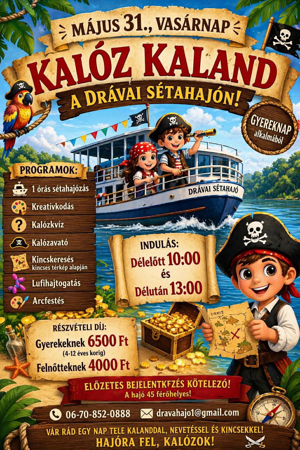 Kalóz Kaland a Drávai Sétahajón